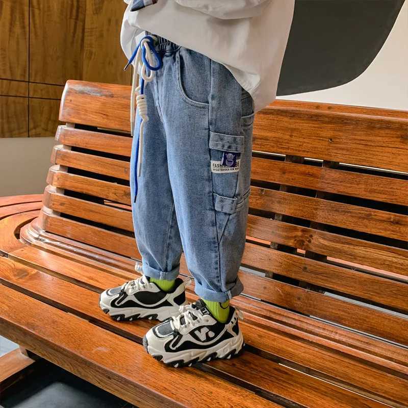 Jeans Lace Up Baby Spring Autumn Jeans Pants For Boys Children Kids Trousers Clothing Teenagers Gift Home Outdoor High Quality