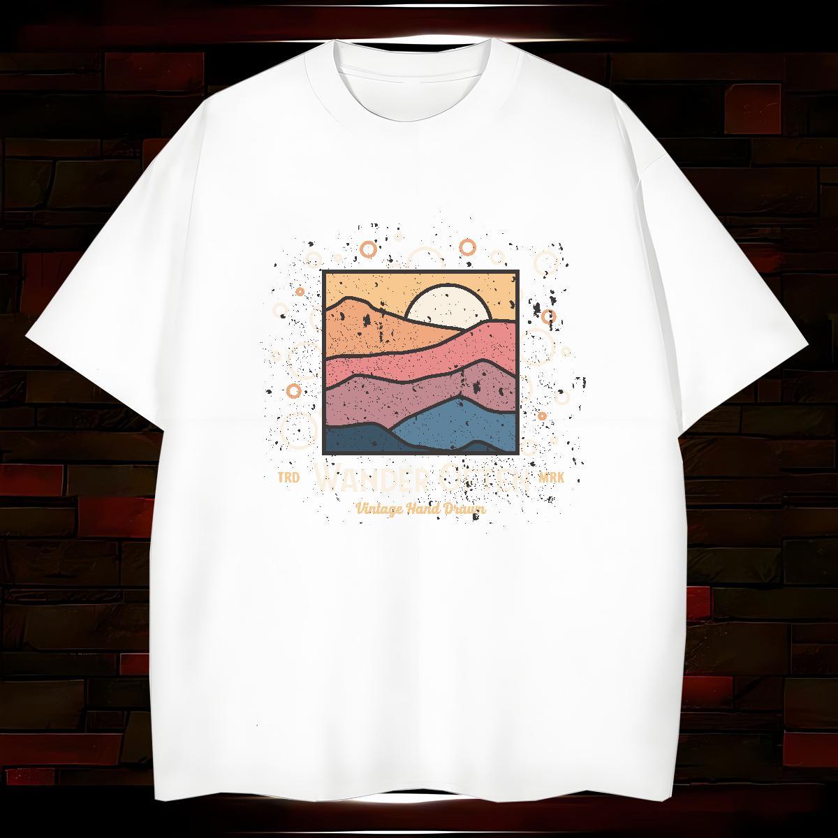 DIY T Shirts Men sky Top Tees 230g Cotton Hip Hop Street Classic Custom Printed Short Sleeve Soft Tshirt for Man Woman