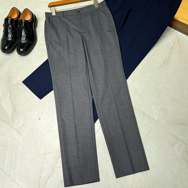 Italy made mens suit business casual formal fine wool bamboo fiber pants 240806