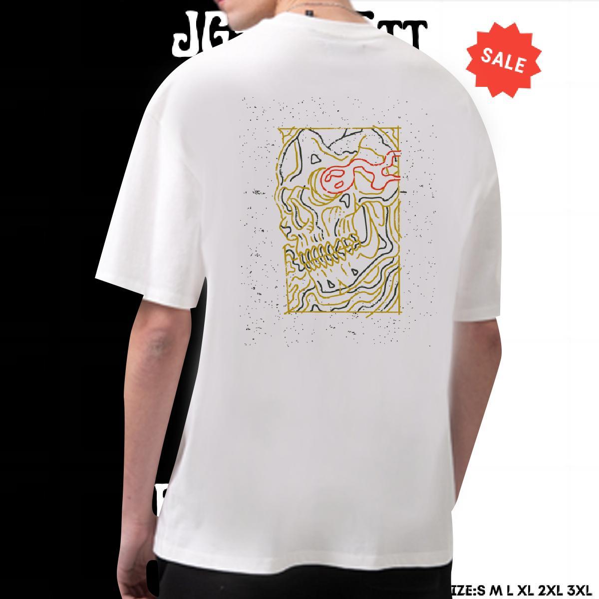 Fashion Designer T-Shirts for Men skull Tops Tees 230g Pure Cotton Hip Hop High Quality Custom Printing Breathable Short Sleeve Tshirts