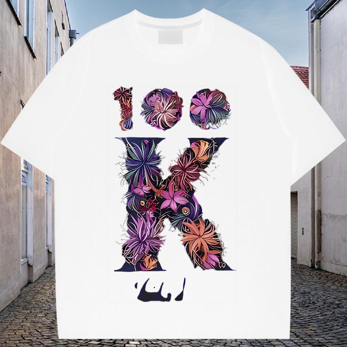 New Arrival T shirt letter Tshirts 230g Cotton Casual Beach Cool Oversized 4XL Breathable Crew Neck Mens Tshirts