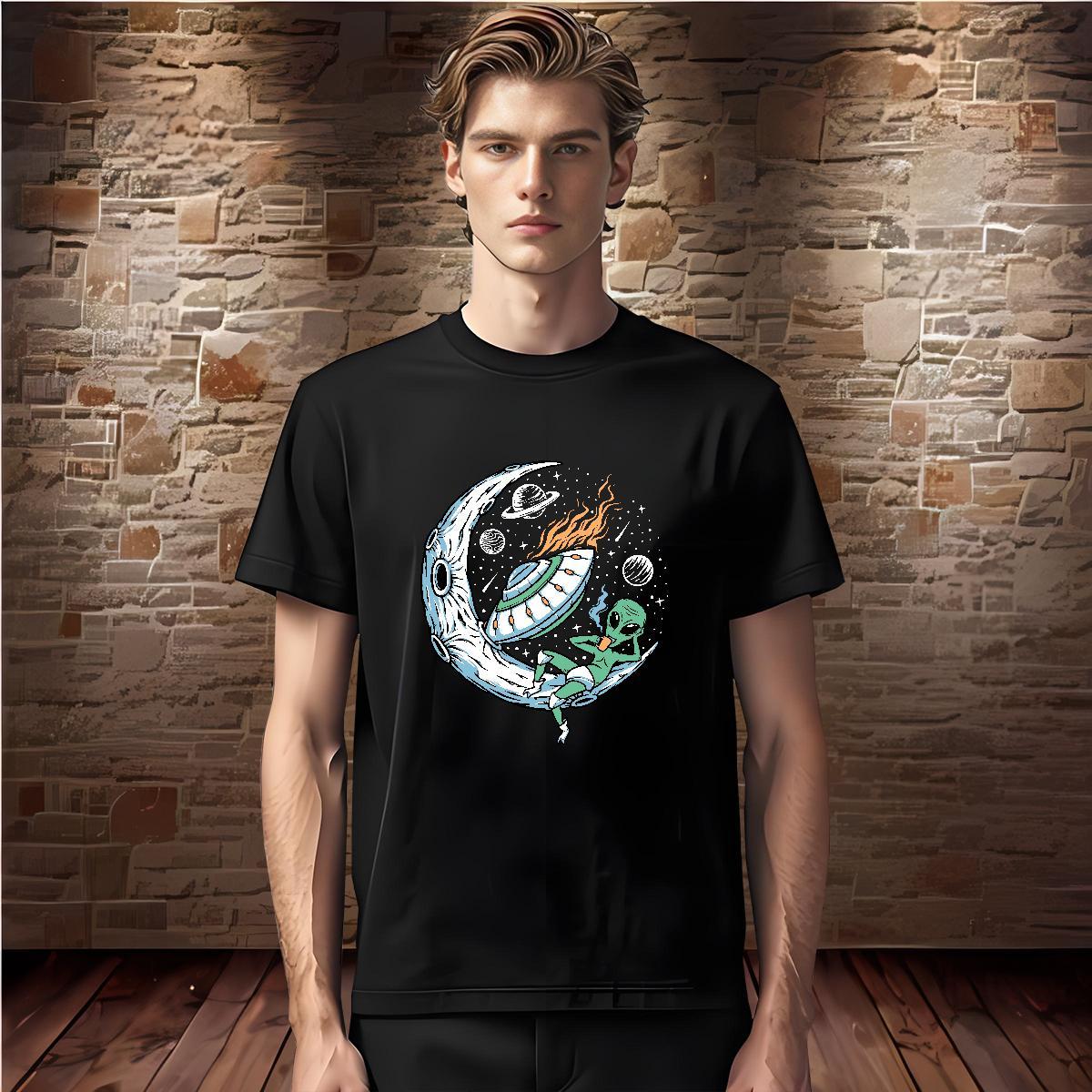 Wholesale T shirt ET Polos 230g 100% Cotton Home Outdoor Brand Graphic Breathable Crew Neck Men Tees
