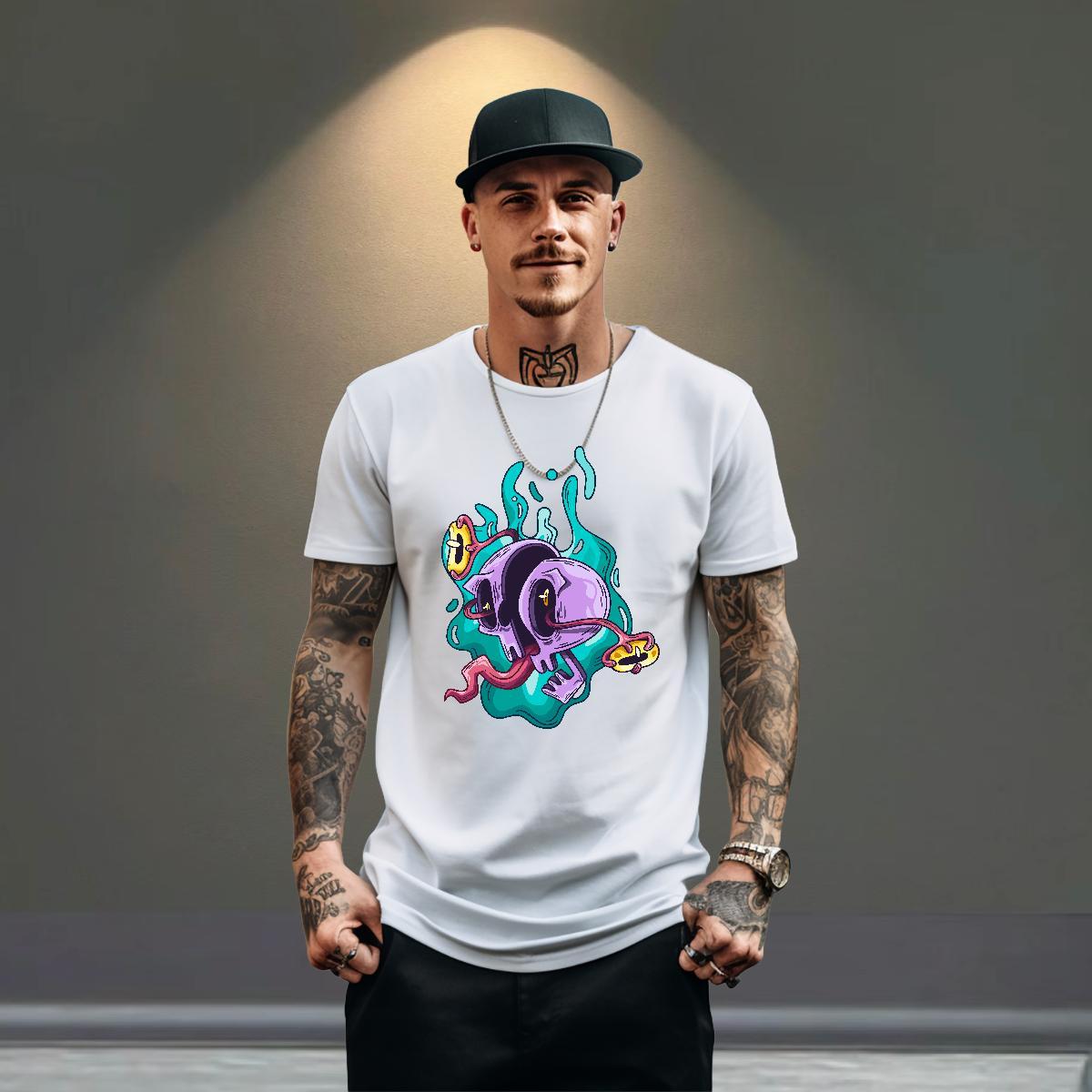 Fashion Designer T-Shirts for Men skull Tees 230g 100% Cotton Casual Daily Wear Unisex Custom Print Oversized Breathable Short Sleeve Couples T Shirts