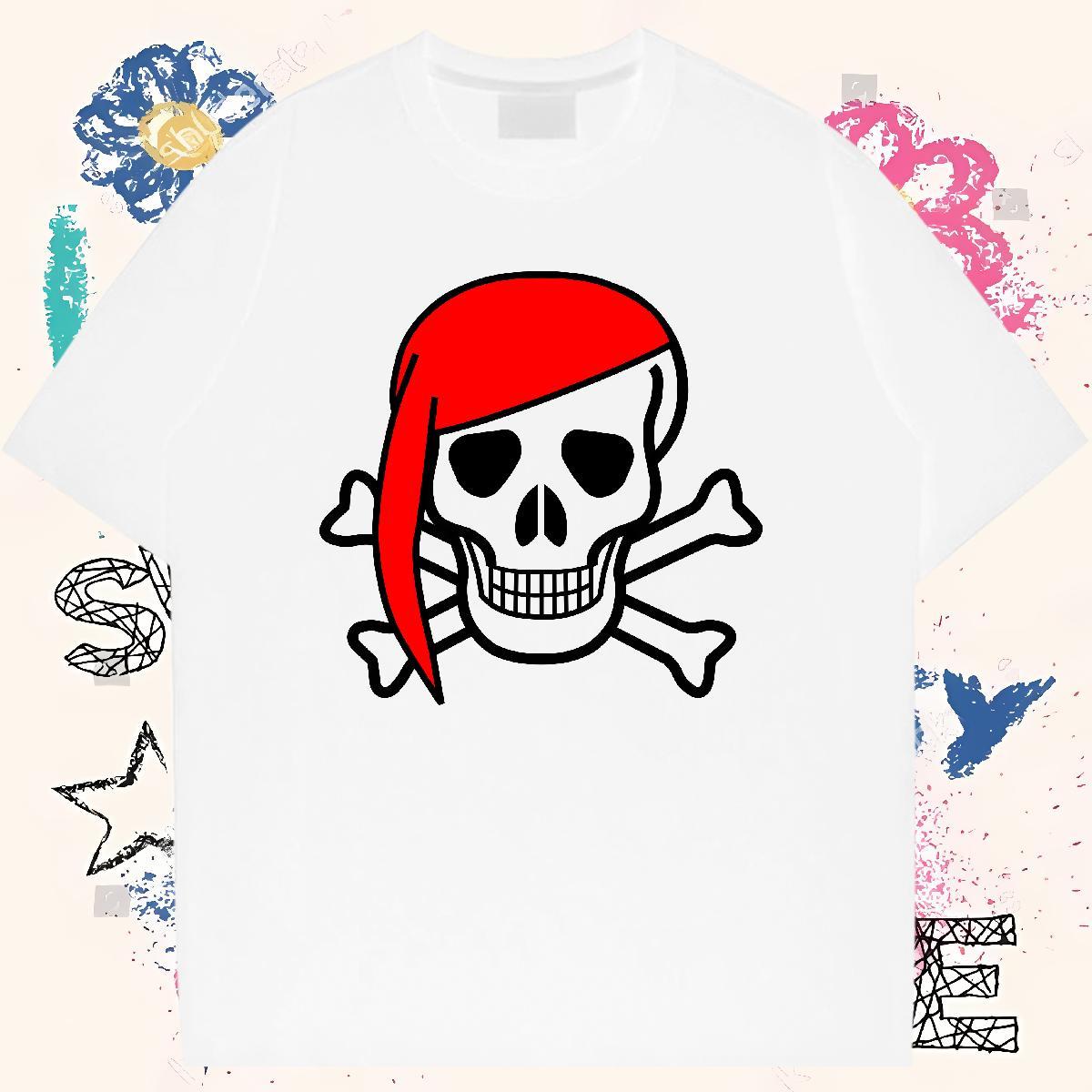 Classic Man T Shirts skull Tshirts 230g 100% Cotton Casual Daily Wear TOP Quality Anime Print Pure Cotton Tshirt for Man Woman