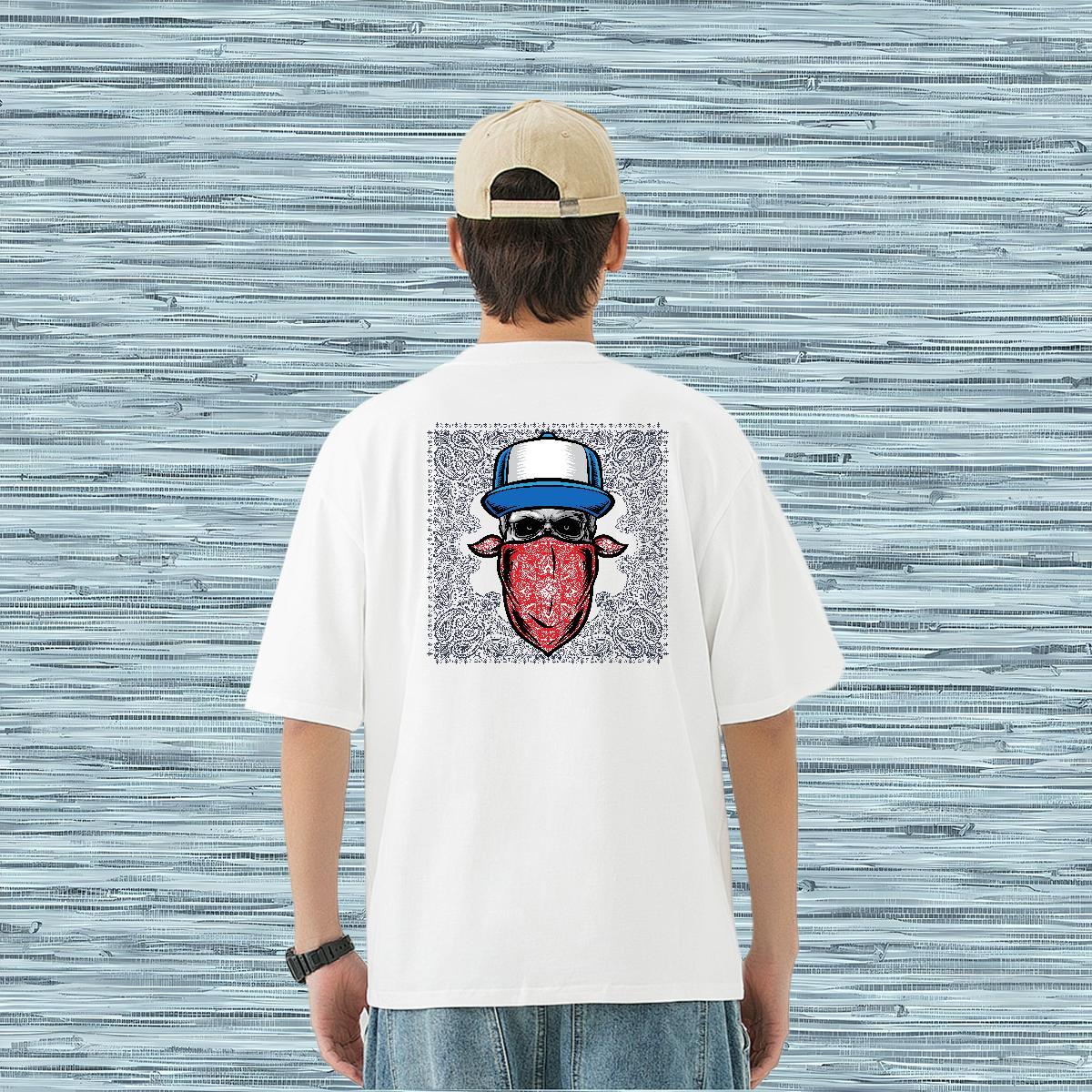 Customized Mens T Shirts skull Tshirts 230g 100% Cotton Street wear Hip Hop Cool Anime Crew Neck Breathable Tshirt for Man Woman
