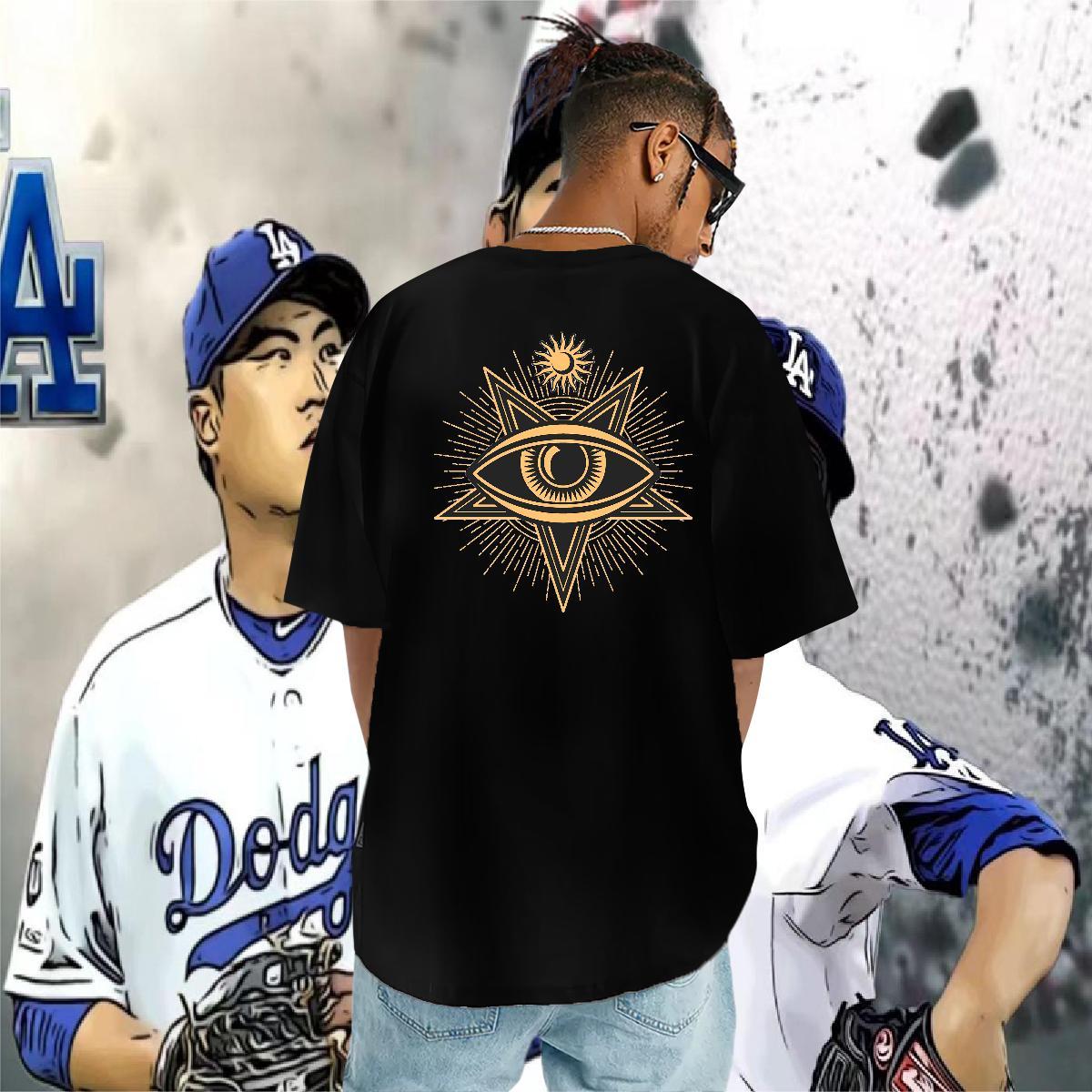 2024 Designer T-Shirts for Men eyes Top Tees 230g Cotton Casual Beach High Quality DIY Breathable Crew Neck Mens Tshirts