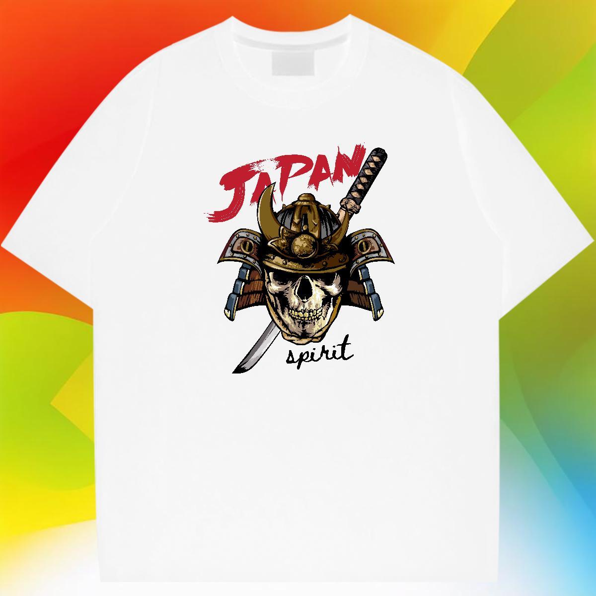 Fashion New Mens T Shirts skull Tops Shirt 100% Cotton 230g Hip Hop Street Classic Black White Crew Neck Breathable Men Tees