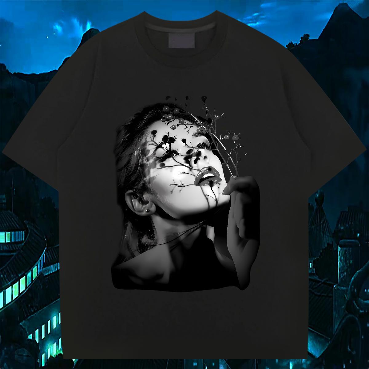 Designer Mens T Shirts flower Wear 230g Cotton Home Outdoor Popular Custom Printed Breathable Short Sleeve Tshirts