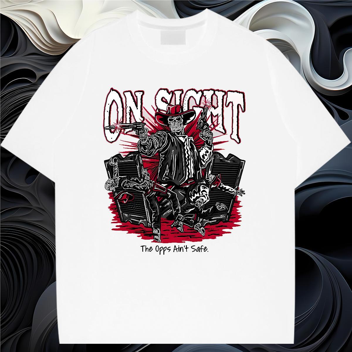 Factory Direct T Shirts Men skull Polos 230g 100% Cotton Street Loose Fit Oversized 4XL O Neck Short Sleeves Men Tshirts