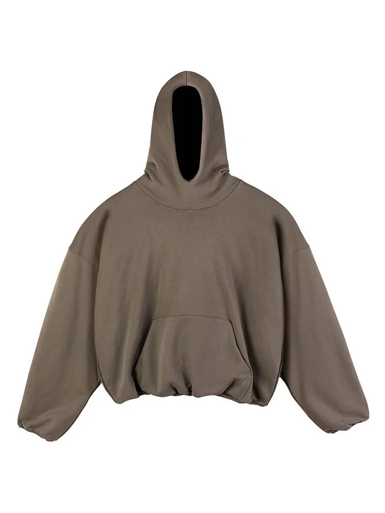 Mens solid color doublelayer oversized zipper cotton retro highquality hoodie springsummer casual streetwear R250219