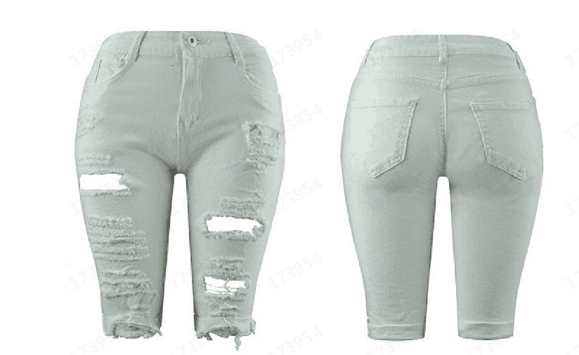 Style distressed denim shorts for women