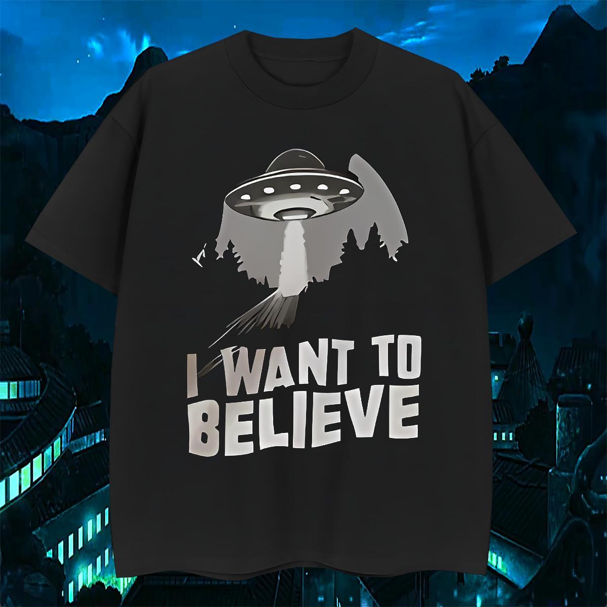 Fashion New Mens T Shirts UFO Clothings 230g Pure Cotton Casual Beach Loose Fit Custom Anime Round Neck Short Sleeve Tshirt for Man Woman