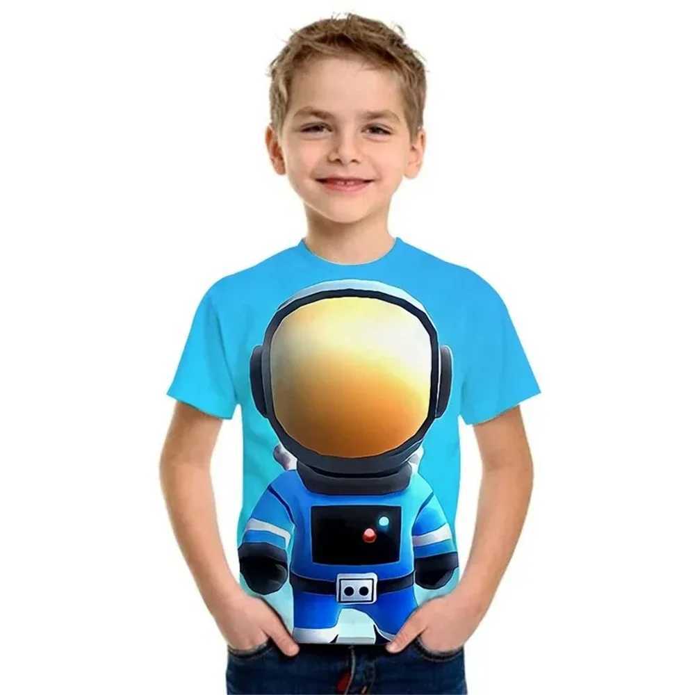Stumble Guys game 3D printing childrens T-shirt childrens clothing Harajuku cartoon T-shirt casual and fun top girls and boys T-shirt setW240718