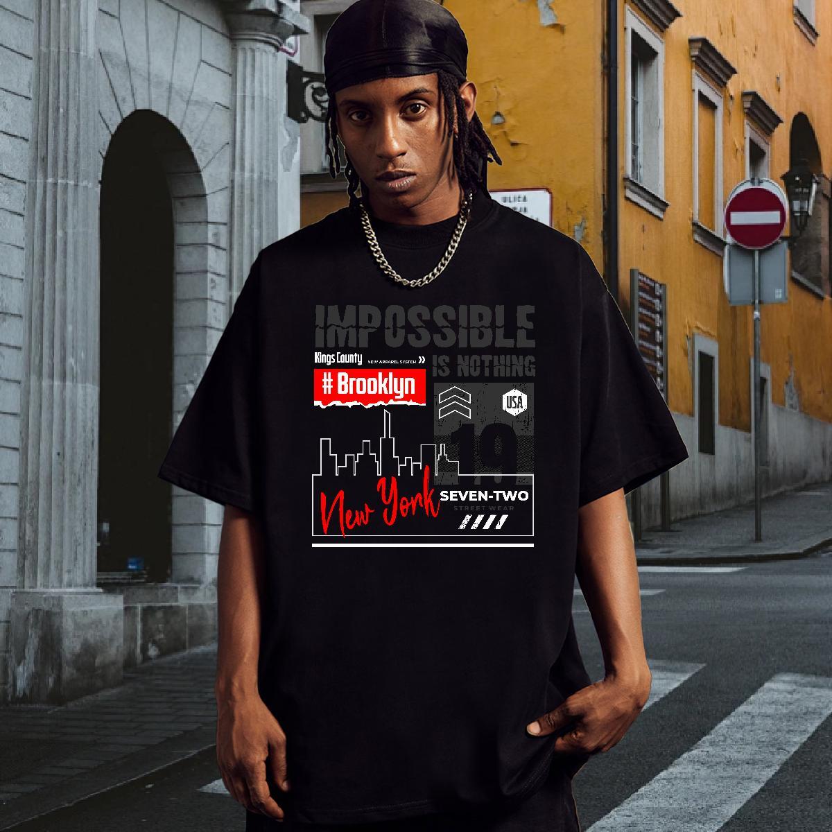 Classic Man T Shirts letter Tshirts 100% Cotton 230g Street Casual Loose Custom Print Oversized O-Neck Short Sleeve Men Tops Tees