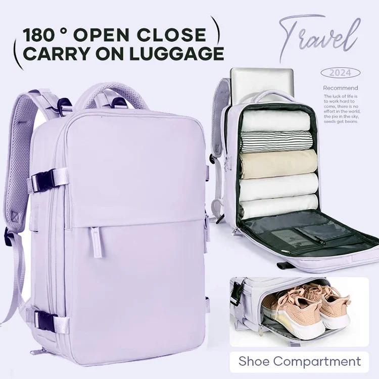 Female travel backpack carry on TSA approved laptop flight university nurse bag leisure day 240807