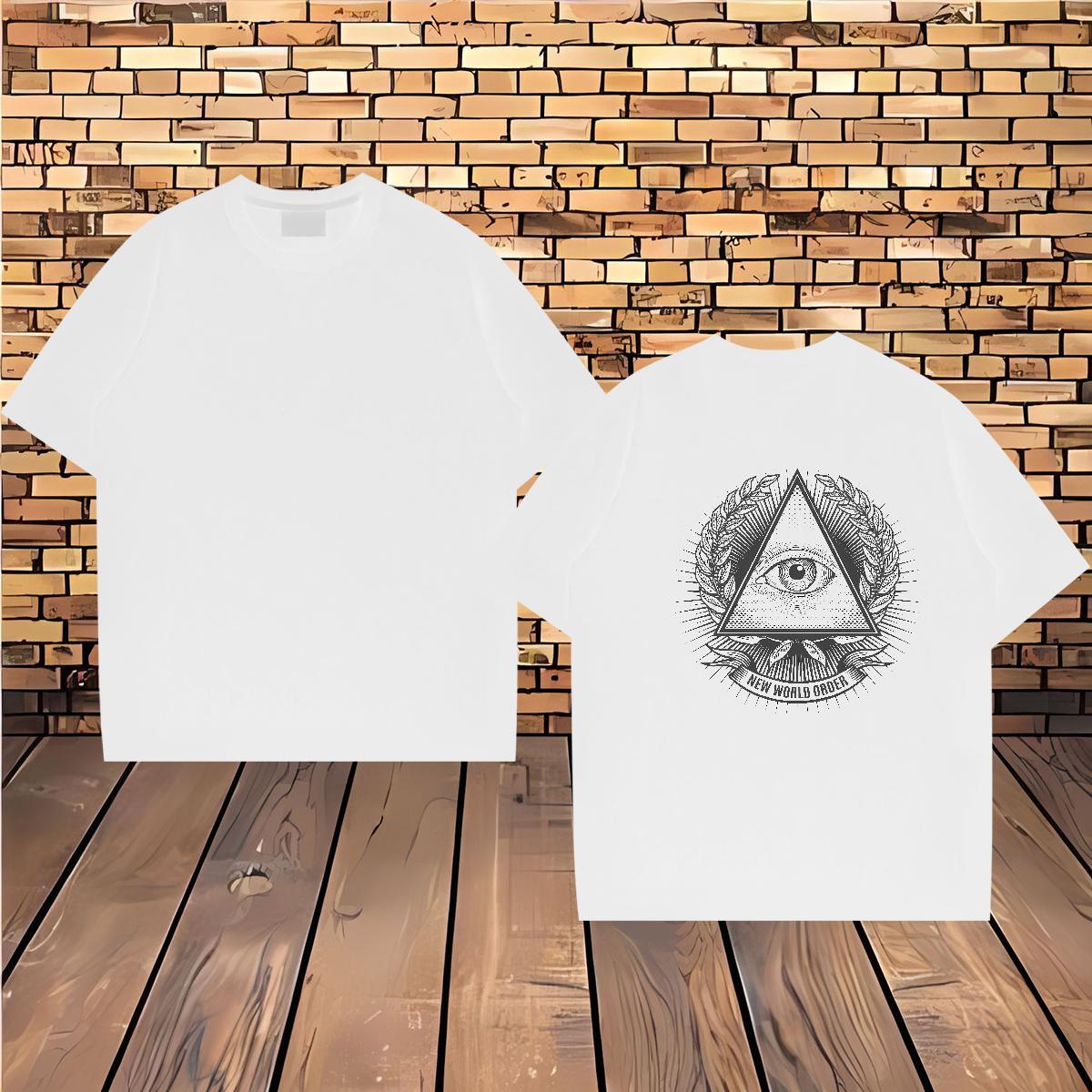 Wholesale T shirt eye of the devil Tshirts 230g Cotton Summer Casual Cool Custom Printing Breathable Short Sleeve Mens Tshirts