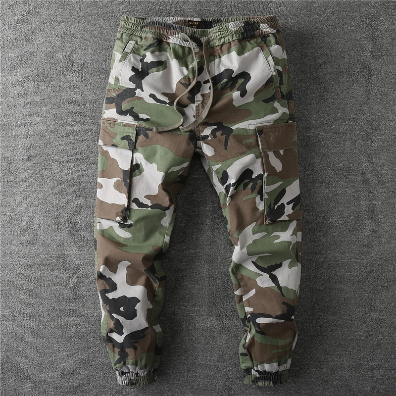 Camouflage Cargo Pants Men Casual Loose Sweatpant for Men High Quality Mens Joggers Drawstring Trousers 240806