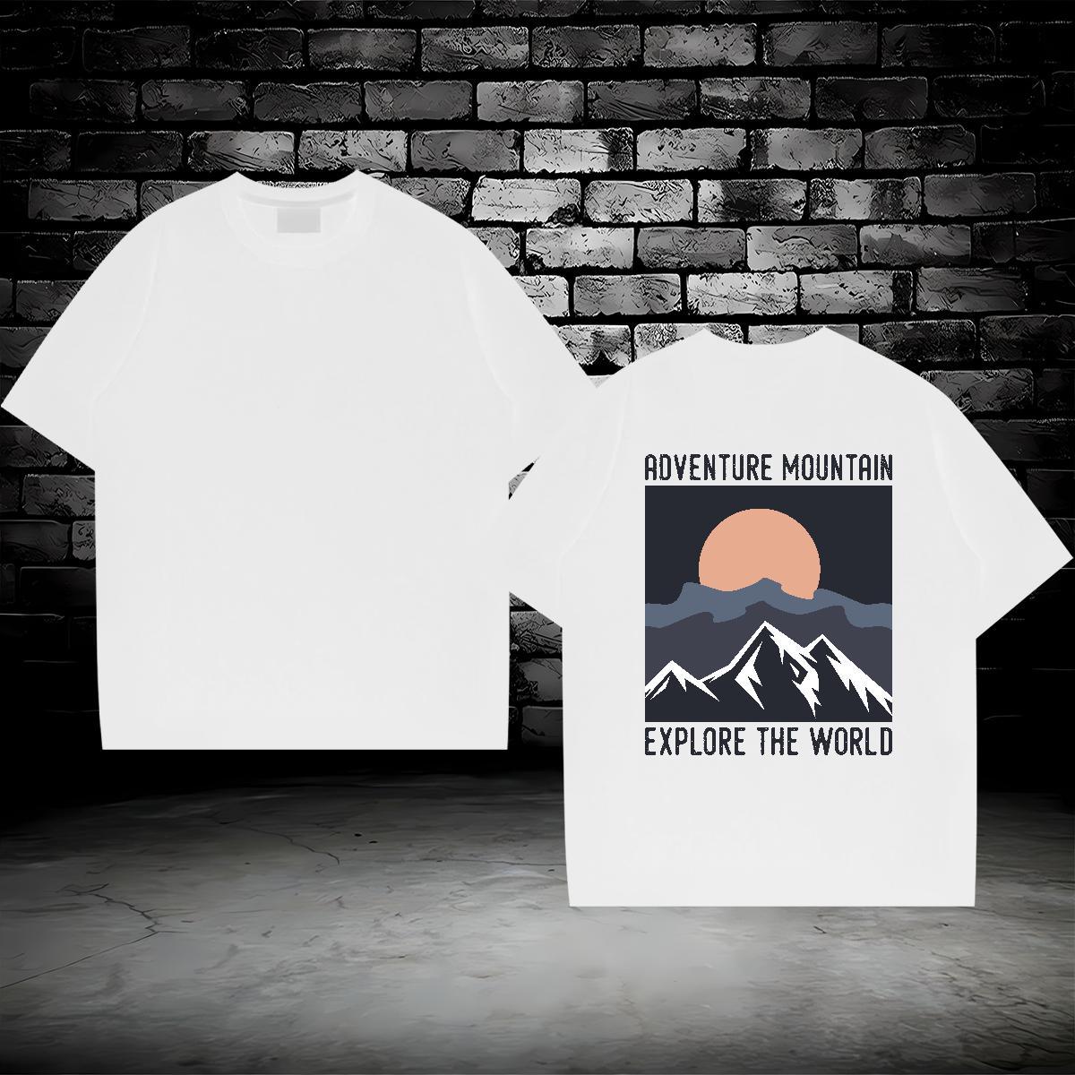 Fashion Casual Mens T Shirts sun Wear 230g Cotton Outdoor TOP Quality Asian Size Round Neck Short Sleeve Mens Tshirts