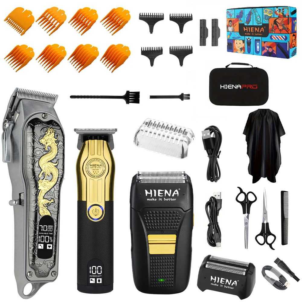 3 pieces of cordless hair clippers professional electric hair clipper set mens beard trimmer shaver USB charging hair clipper set W240806