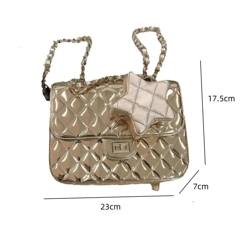 Fashion Womens Backpack High Quality Leather Shoulder Bags Female Star Decor Small School Bags High-end Chain Rhombic Handbags 240806