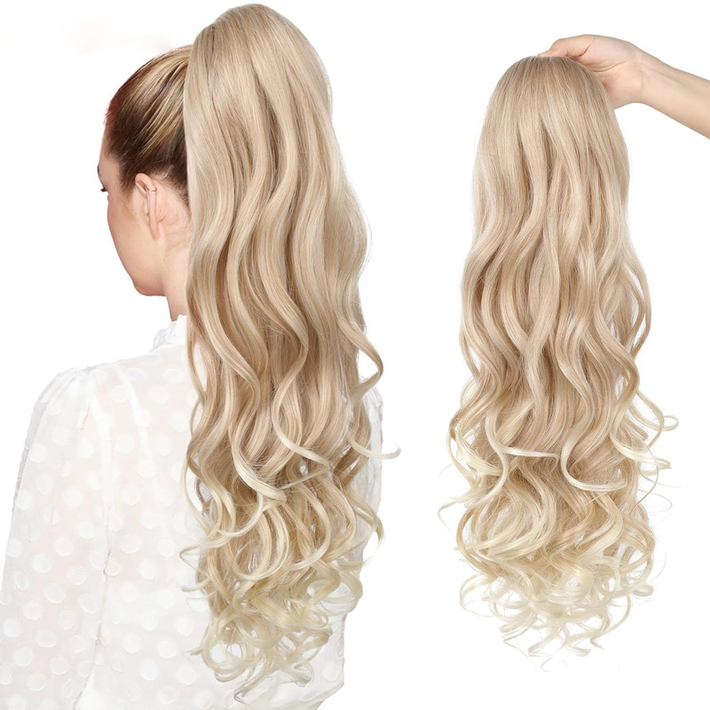 Ponytails Synthetic Hair Drawstring Ponytail Curly Wavy High Temperature Fiber 26inch Hair Extensions 4H27D# 8/33A# T2/1001#