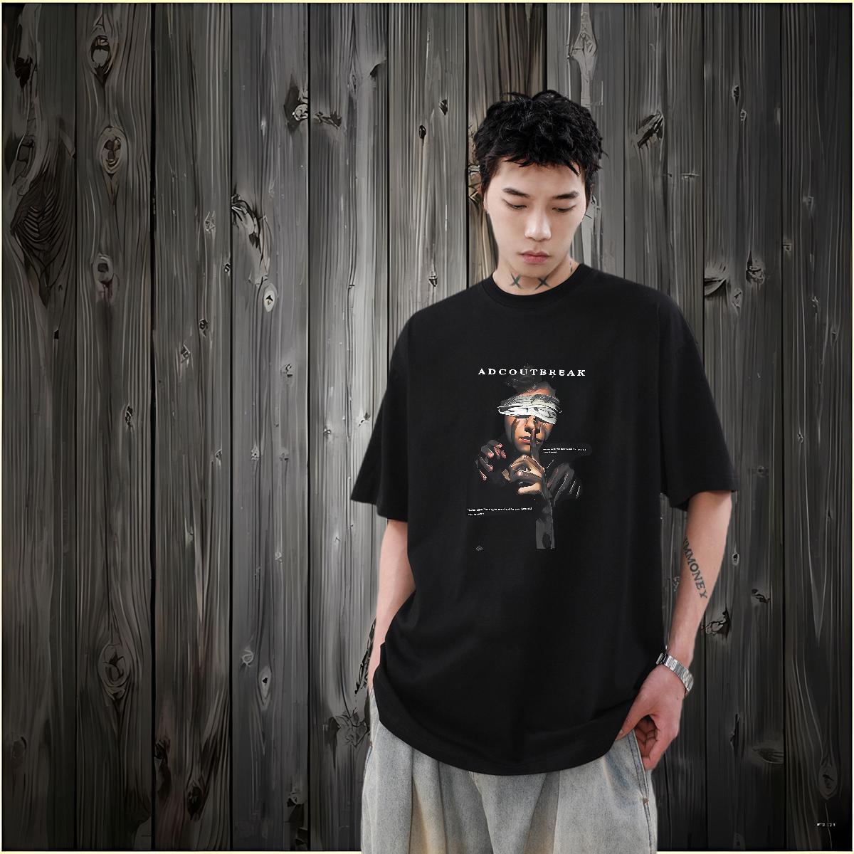 New Arrival Men T Shirts portrait Top Tees 230g Cotton Hip Hop Street Popular Plus Size Custom Breathable Soft Couples T Shirts
