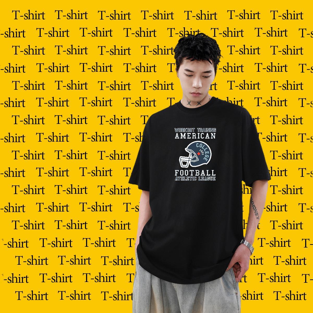Custom T shirt letter Tees Shirts 230g Pure Cotton Spring Summer Loose Plus Size Custom Crew Neck Couples T Shirts
