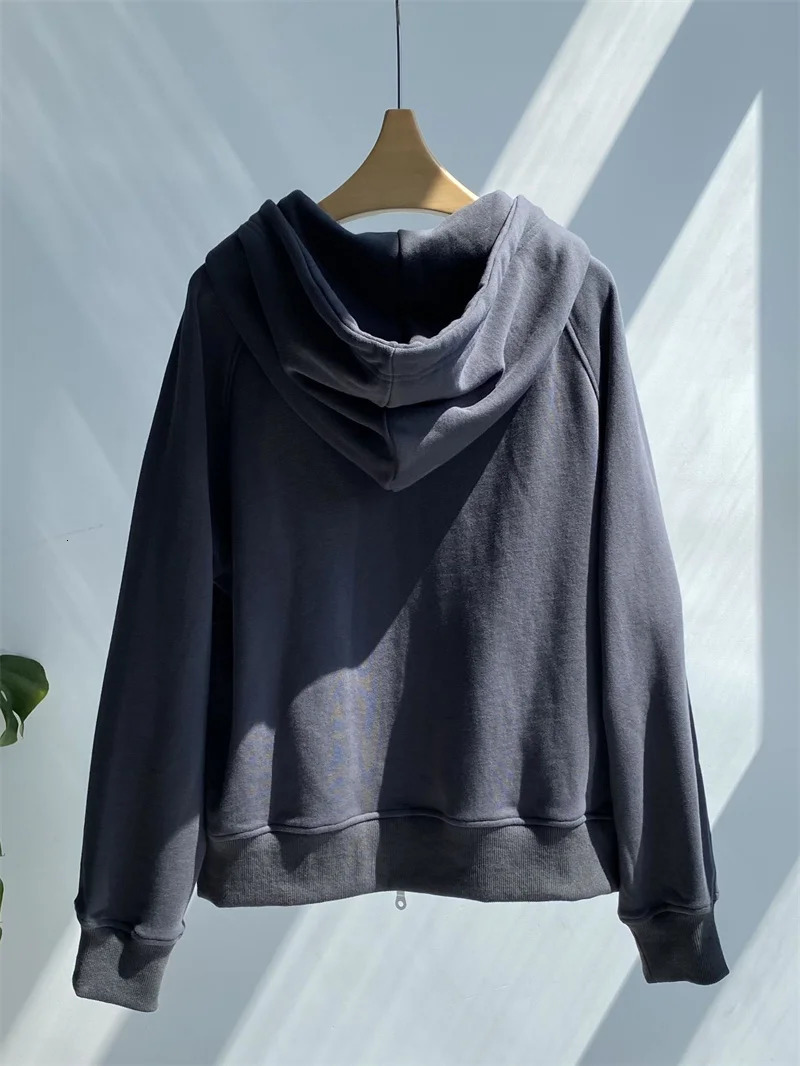 Women 100% Cotton Beading Chain Sports Suit Hooded Zipper Drawstring Sweatshirt or Elastic Waist Sweatpants Autumn 240807