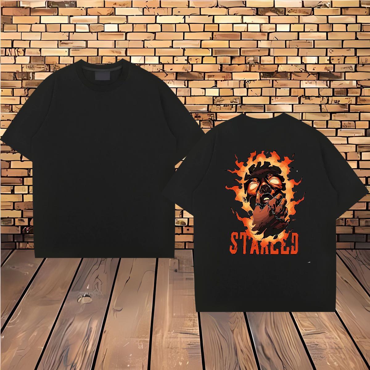 New Arrival T-Shirts for Men skull Top Tees 230g Cotton Casual Soft DIY Breathable Crew Neck Tshirt for Man Woman