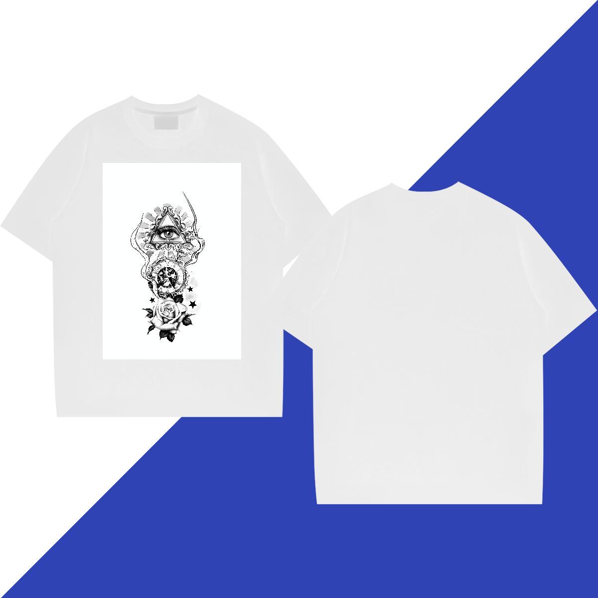 DIY T Shirt For Man eye of the devil Tops 230g 100% Cotton Daily Wear Designer Cartoon Printing L-4XL O-Neck Short Sleeve Tshirt for Man Woman