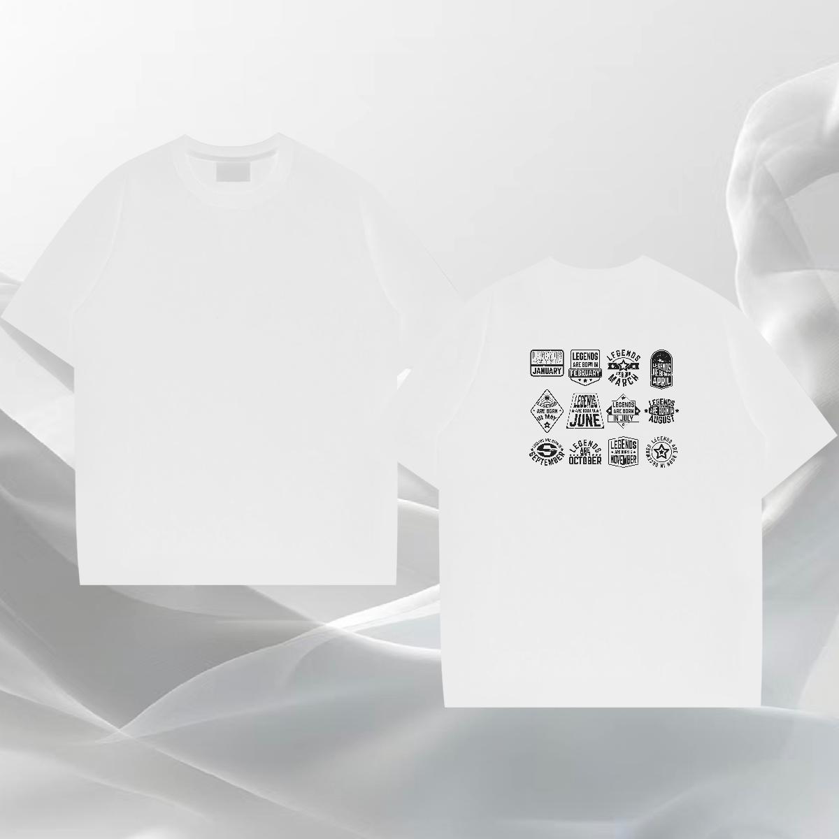 Free Shipping T Shirts Men letter Top Tees 230g Cotton Casual Beach Cool Design DIY Pure Cotton Tshirt for Man Woman