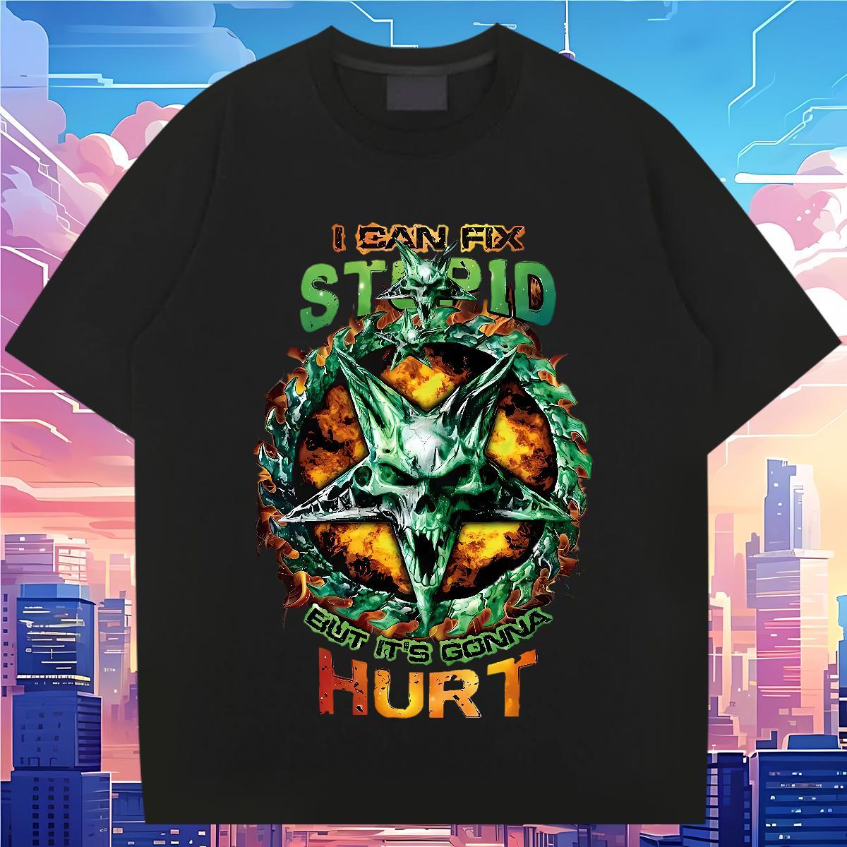 2024 New T Shirts Men skull Tshirts 100% Cotton 230g Street wear Hip Hop TOP Quality Custom Cartoon Breathable Soft Tshirt for Man Woman