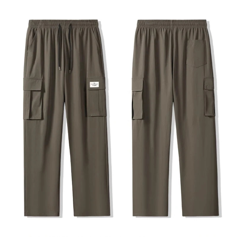Harbor wind pure color casual loosefitting overalls for men with straightline Japanese wash pants 240806