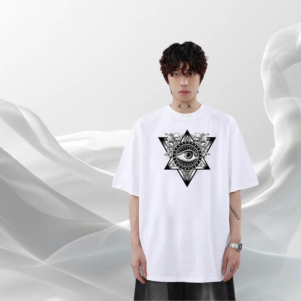 2024 Designer T Shirt For Man eye of the devil Tops 230g Cotton Summer Casual Cool Design Asian Size Pure Cotton Men Tops Tees