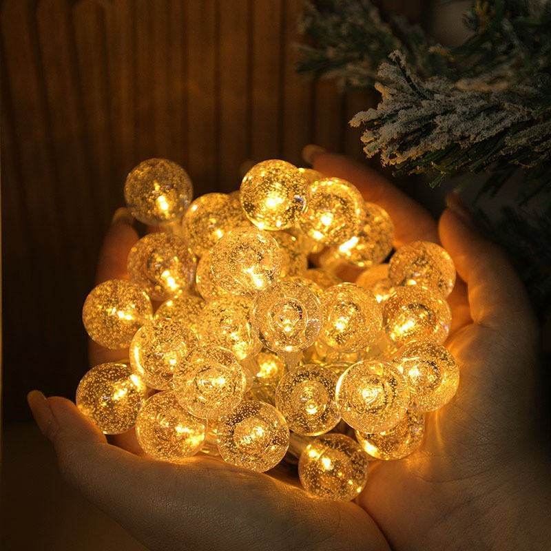LED Bubble Ball Water Drop Color Outdoor Camping Light String Battery USB Style Festival Decorative Color Light