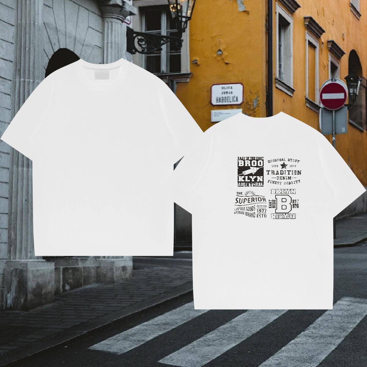 Brand Men T Shirts letter Wear 230g Cotton Anime Printing Street Unisex Custom Cartoon Short Sleeve O-Neck Men Clothes T-Shirt