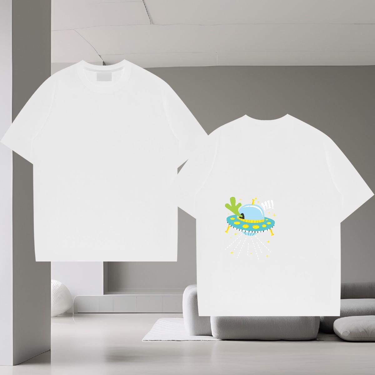 Brand T Shirt For Man ET Tops 230g Cotton Casual Daily Wear Cool Anime Breathable Short Sleeve Tshirt for Man Woman