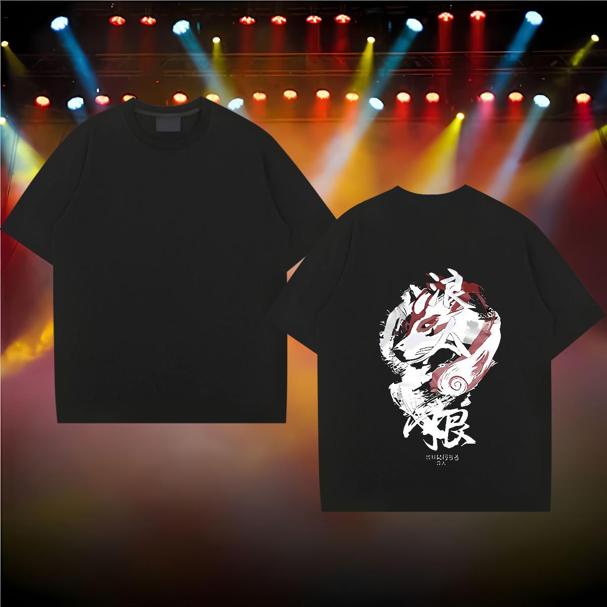 Classic Casual Men T Shirts Line Dragon Wear 230g 100% Cotton Sports Casual Designer Cartoon Printing L-4XL Breathable Crew Neck Men Tops Tees