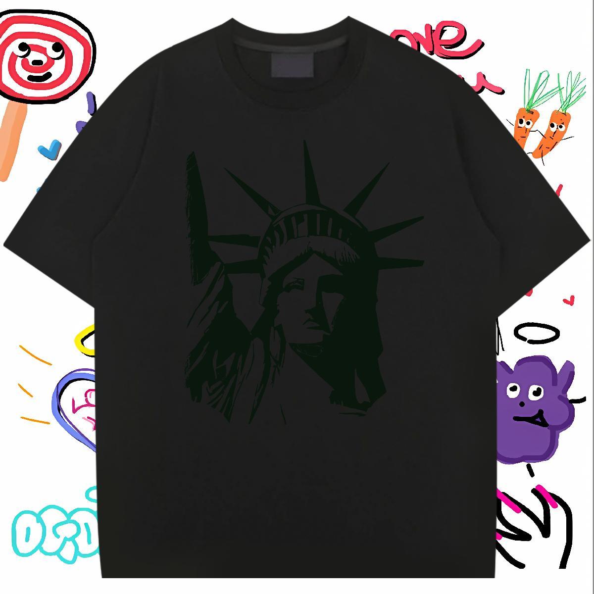 2024 Summer Man T Shirts portrait Tops Tees 230g Pure Cotton Spring Summer Comfortable Oversized 3XL 4XL Breathable Short Sleeve Men Tshirts
