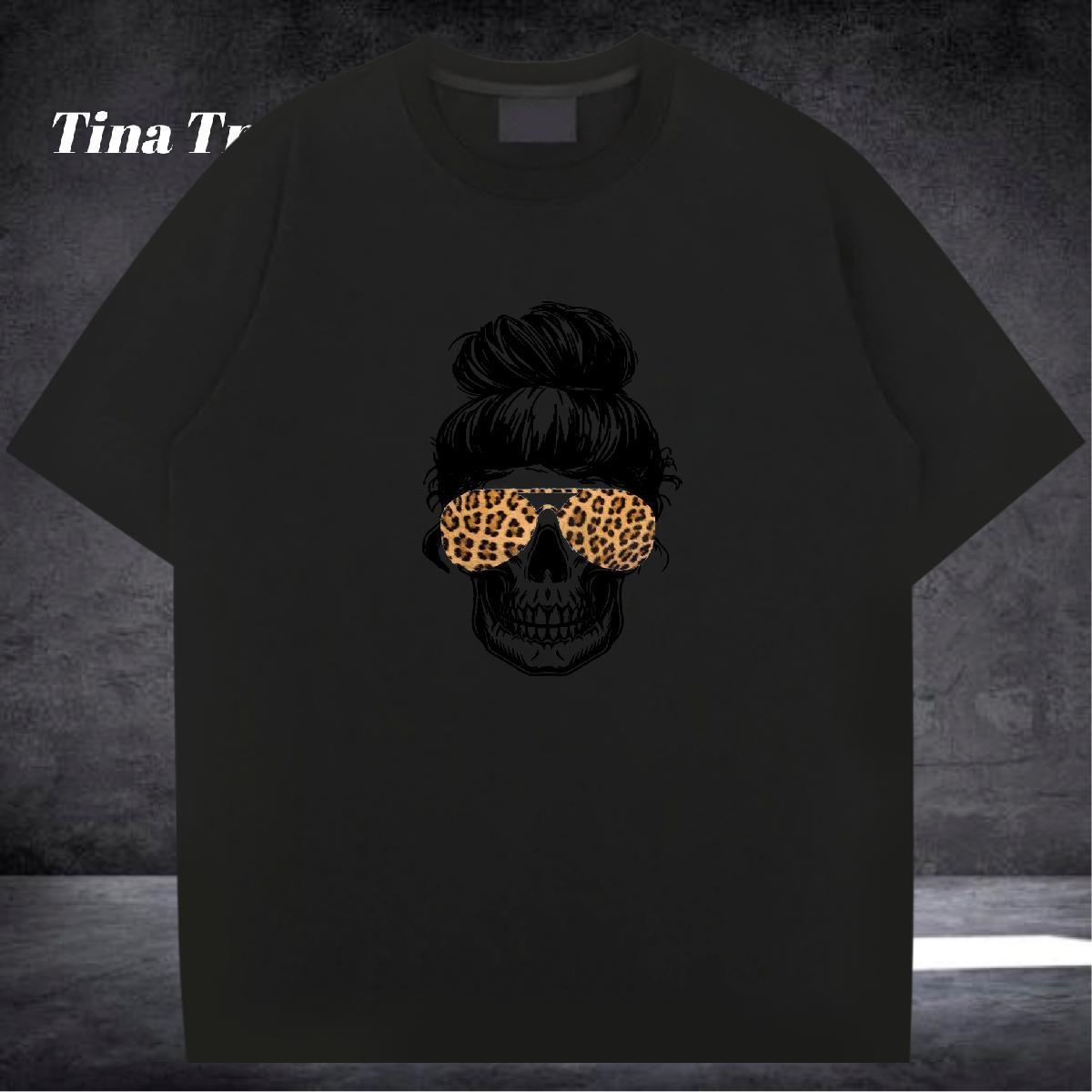 DIY T Shirts Men skull Tshirts 230g 100% Cotton Hip Hop Unisex Custom Print Plus Size Crew Neck Couples T Shirts