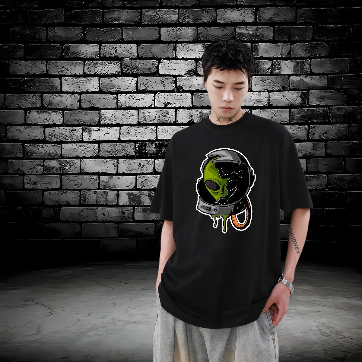 Fashion Casual Man T Shirts ET Tops Shirt 230g Pure Cotton Street Casual Classic Black Oversized Breathable Short Sleeve Men Clothes T-Shirt