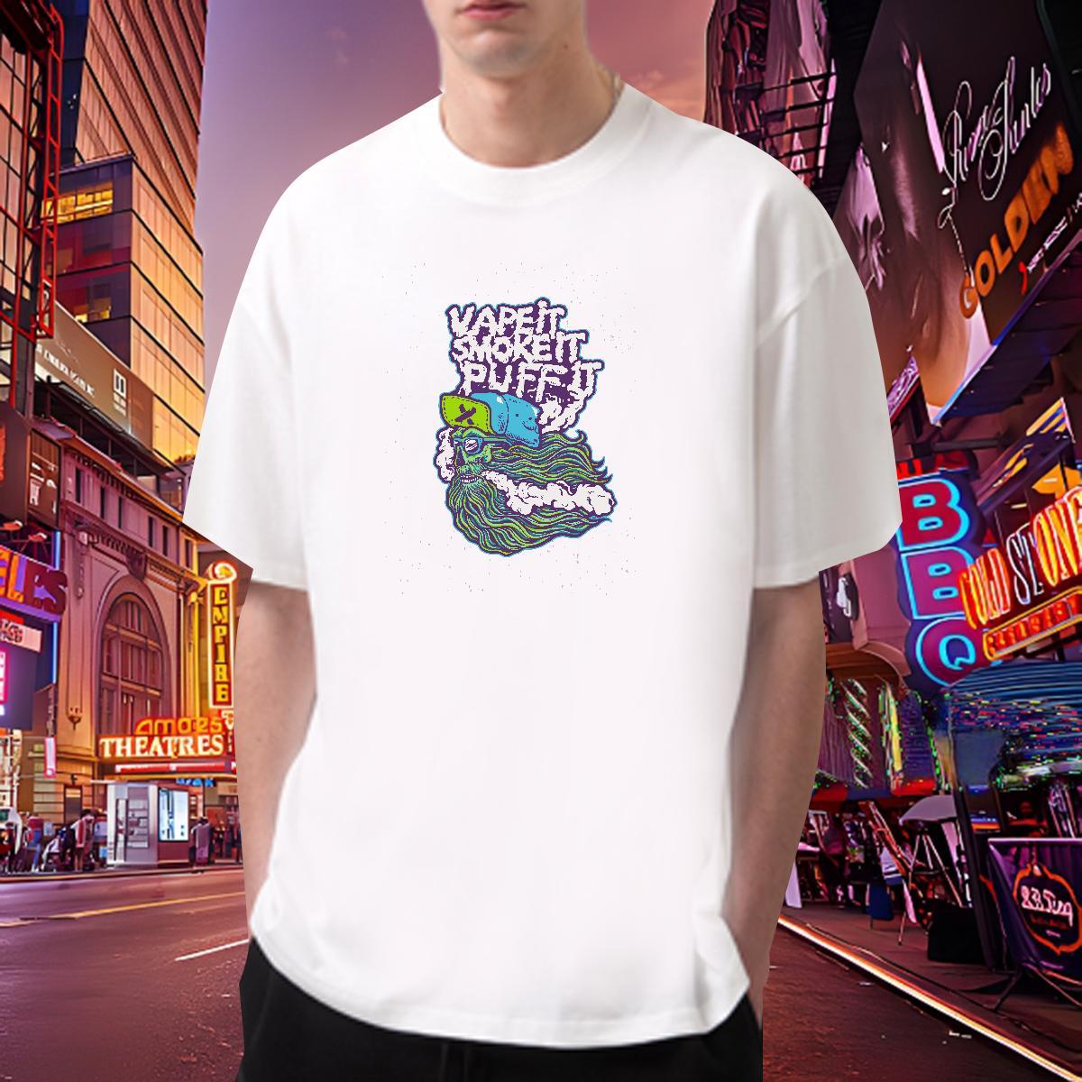 Fashion Casual Man T Shirts skull Wear 230g 100% Cotton Spring Summer High Quality Custom Print Plus Size Breathable Crew Neck Men Clothes T-Shirt