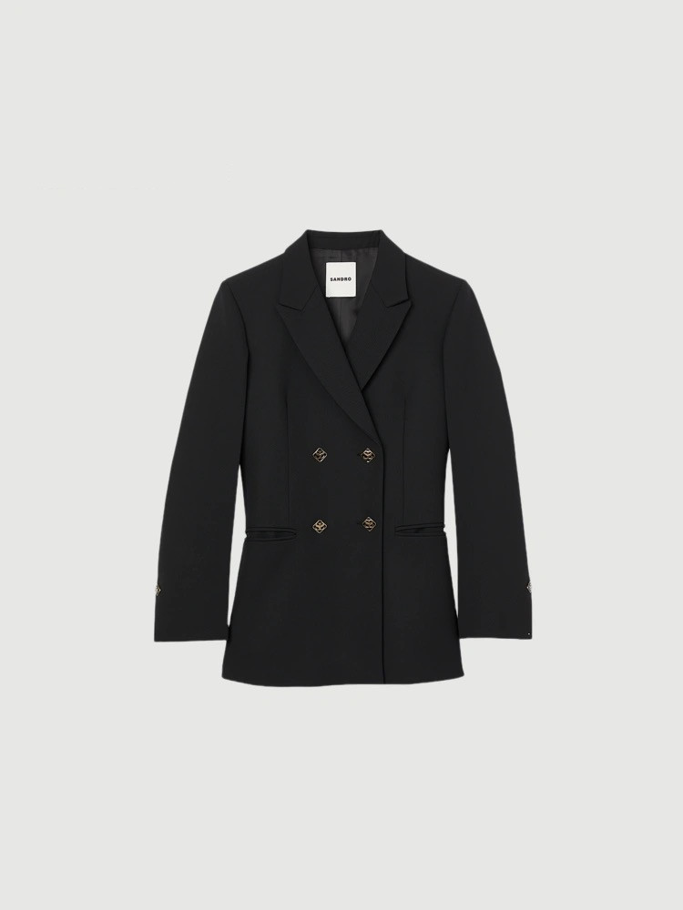 Sandra double-breasted temperament Joker black suit jacket