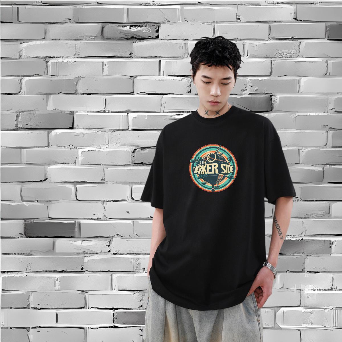 Fashion New Men T Shirts letter Tops Shirt 100% Cotton 230g Anime Printing Street Brand Custom Printed Short Sleeve Soft Tshirts
