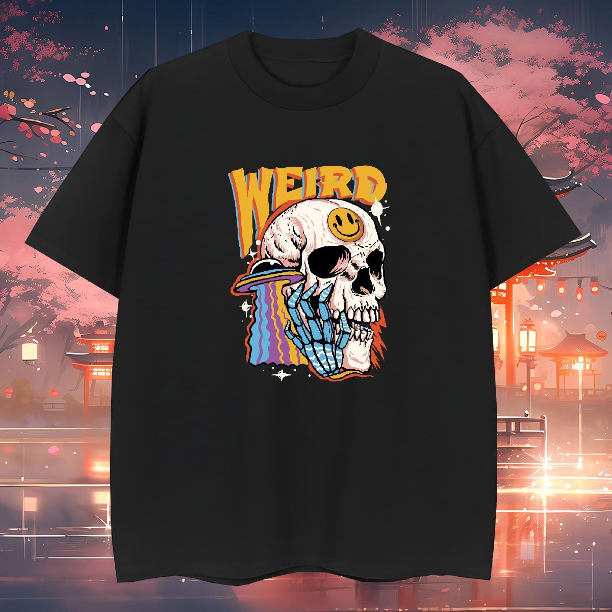 Wholesale Mens T Shirts skull Tees Shirts 230g Pure Cotton Street Wear Loose Fit Customized Print Breathable Men Tshirts