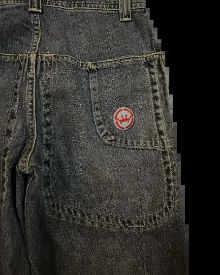 Streetwear JNCO Jeans Hip Hop Skateboard Graphic Embroidered Retro Blue Baggy Jeans Men Women Harajuku High Waist Wide Trousers 240807