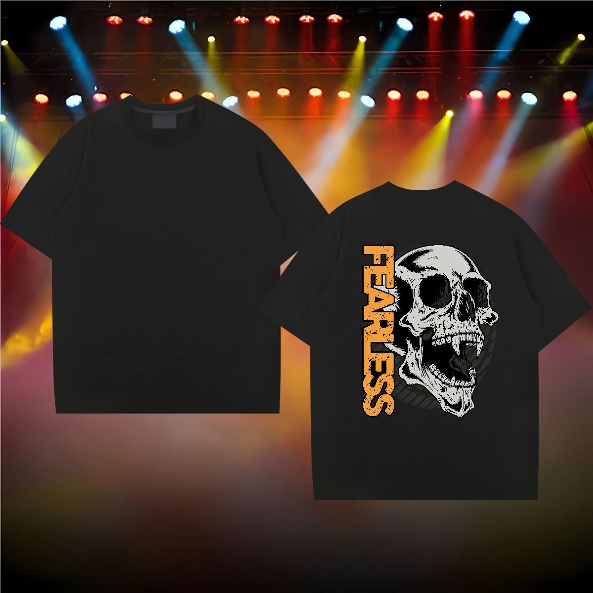 Wholesale Men T Shirts skull Tops 230g 100% Cotton Hip Hop TOP Quality Customized Crew Neck Men Tshirts