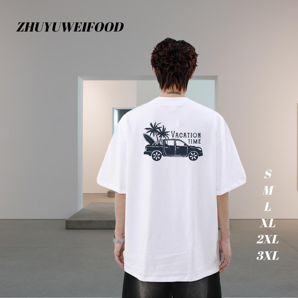 Fashion New T-Shirts car Tops Tees 230g 100% Cotton Sport Wholesale Floral Print Breathable Soft Tshirts