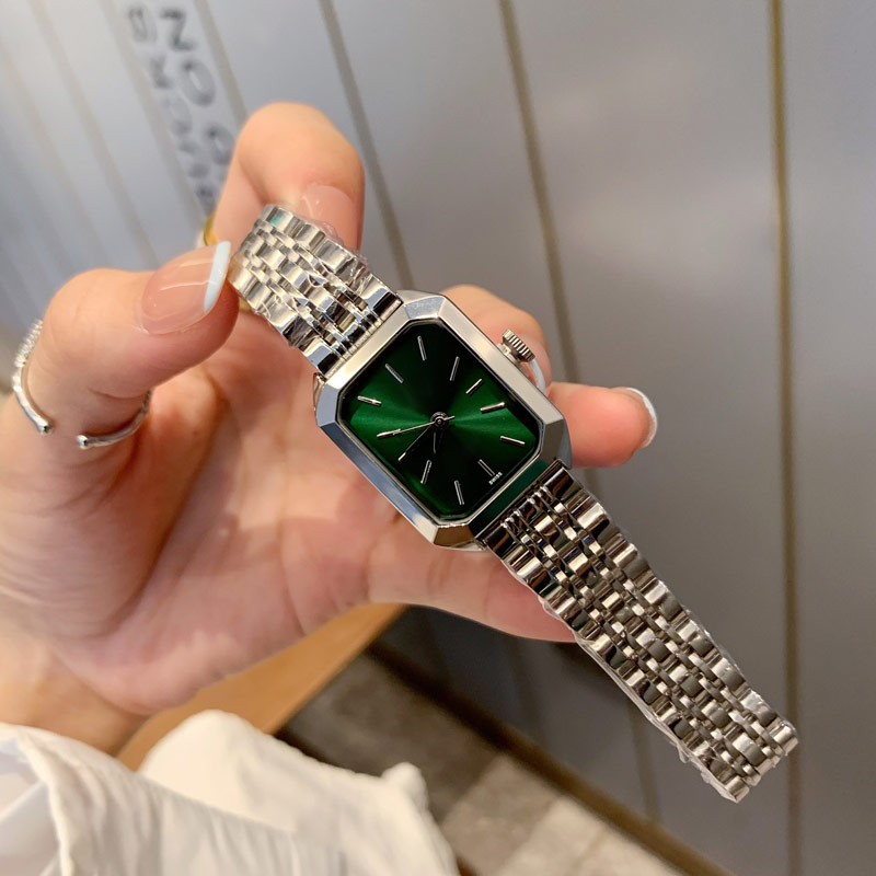 Watchsc- luxury womens watches Top Brand Designer Rectangle lady watch All Stainless Steel band 23mm wristwatches Rose gold Rectangular novelty Christmas gift