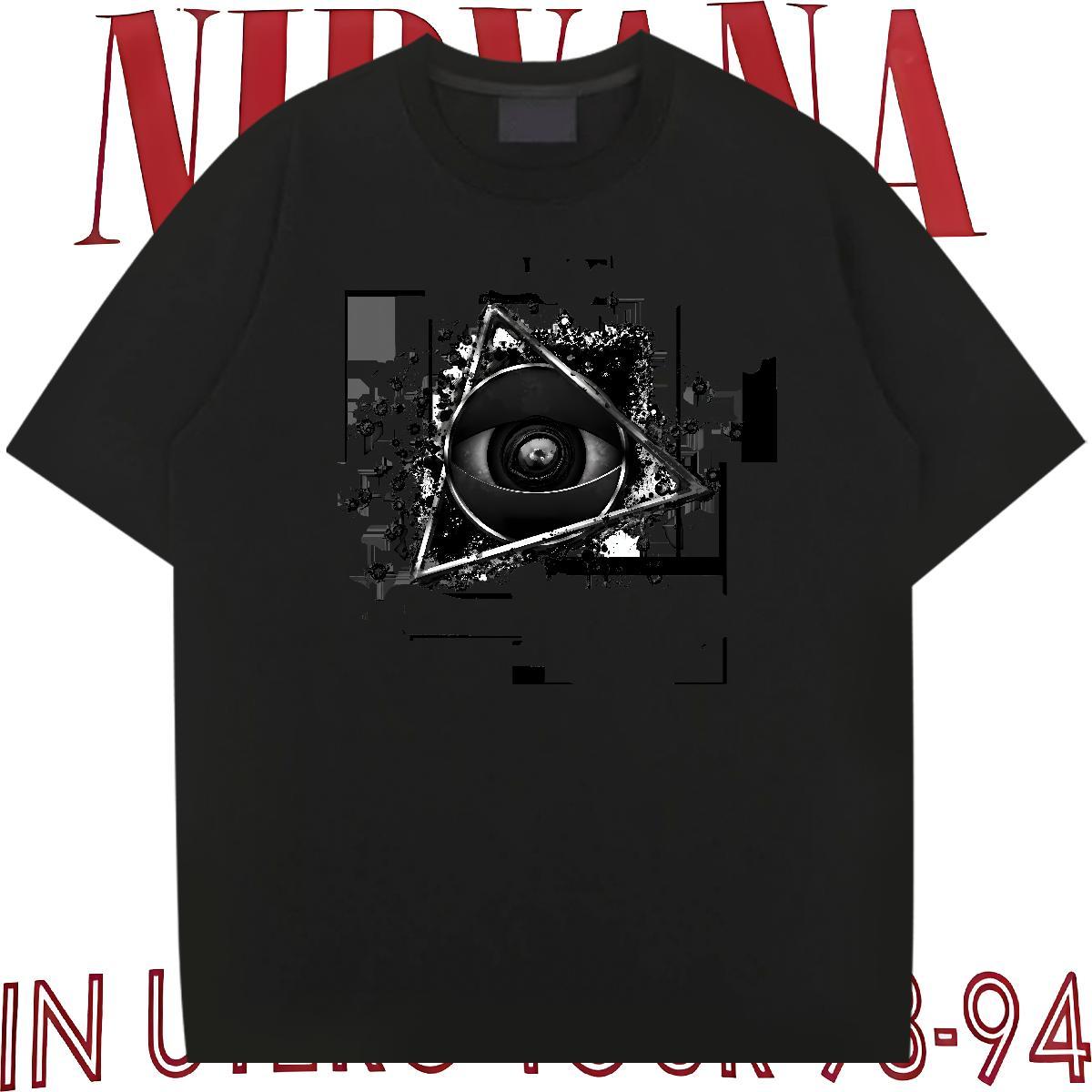 Classic Man T Shirts eye of the devil Tops 230g Cotton Sport Free Shipping Oversized 4XL Breathable Short Sleeve Men Clothes T-Shirt